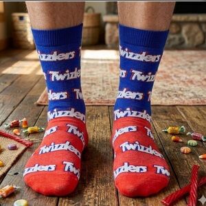 Twizzlers Candy Crew Socks, Men's Shoe Size 6-12 New snack